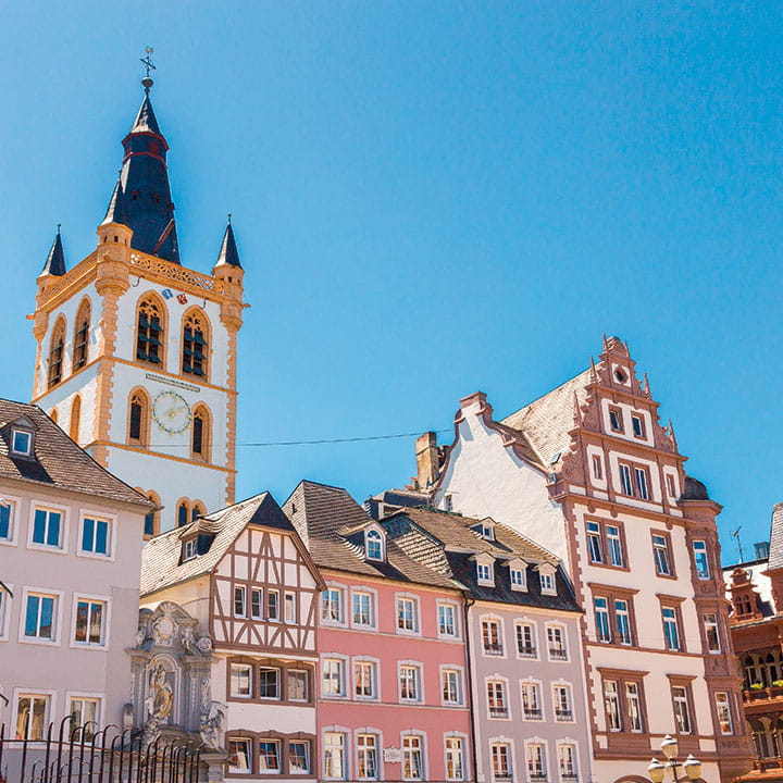 Pastel coloured architecture, Trier, Germany